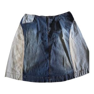 Ashley Stewart Blue and Cream A-Line Skirt